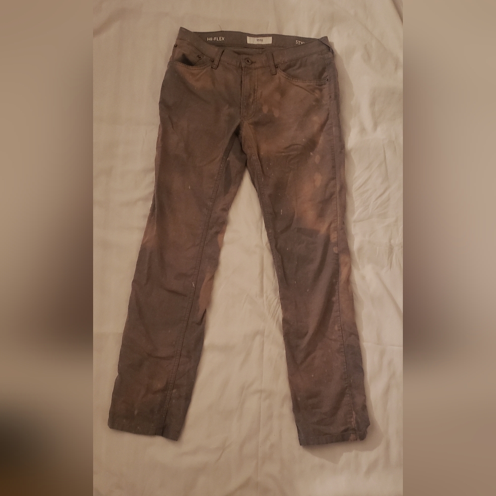 Brax Men's Stylish Gray Pants Bleach Pattern